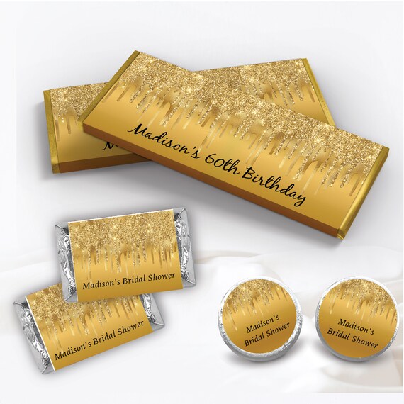 Gold Dripping Glitter Metallic Sparkle Luxury Any Age or 