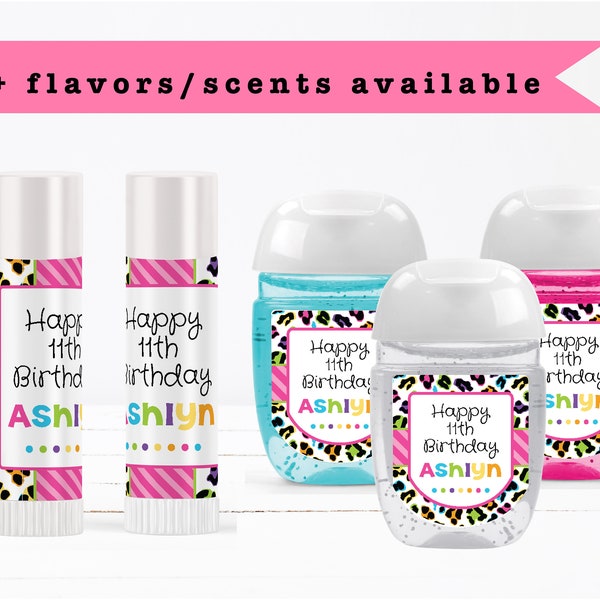 Modern Chick Cheetah Leopard  Animal Print Bright Colorful - Lip Balms Chap Stick or Hand Wash - Best Party Favor Idea