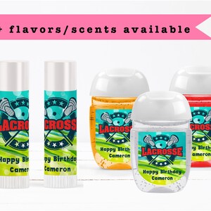 Lacrosse Sticks and Ball school sports boys girls men women Party Supplies  Lip Balms Chap Stick or Hand Wash - Best Party Favor Idea