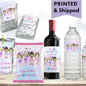 Spa Pamper Party Tween Manicure And Pedicures Glitz and Glam Girls  Chip bag, Water Bottle, Juice Pouch Tic Tac Wine Champagne Labels SP03