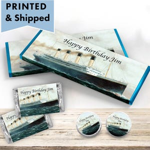 Titanic Ship PRINTED CANDY BAR Wrappers Chocolate Bar Kiss Stickers Labels TI02