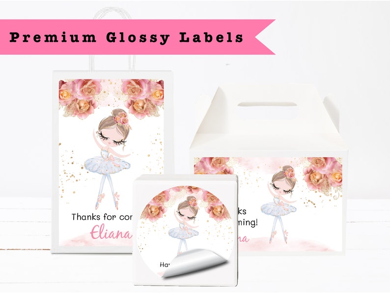 Pink Floral Gold Glitter Ballerina Ballet Tutu Birthday Cute Etsy