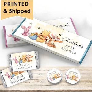 Classic Bear Honey Bees What Will Our Little Hunny Bee Winnie Pooh  Hershey chocolate bar wrappers, mini candy labels kiss stickers