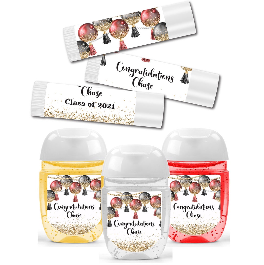 Graduation College High School Graduate Red Black Gold Glitter Tassel ...