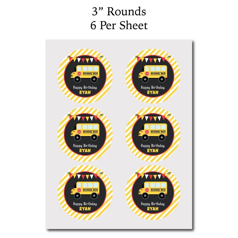 School Bus Wheels on the Bus Edible Cake Decorations - Etsy