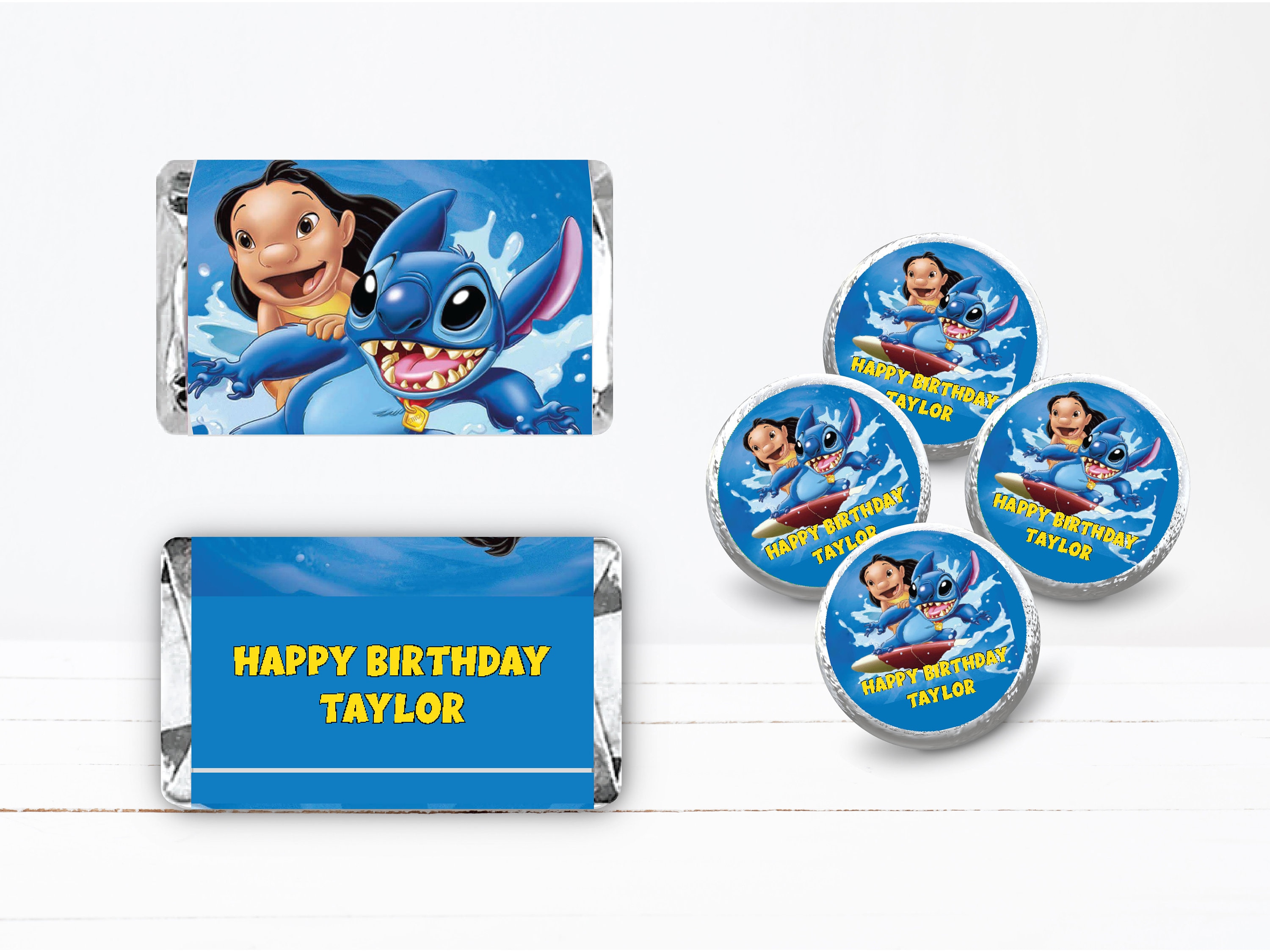 LILO AND STITCH Birthday Party Favors Candy Bar Hershey Bar Wrappers $9.99  - PicClick