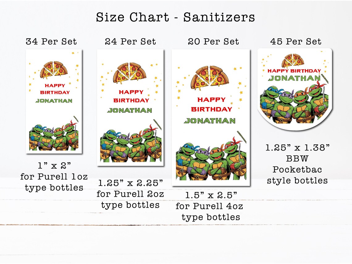 Fake Ninja Rurtle Label Ninja Turtles Birthday Fun Ninjas Turtle Karate Pizza Party Glossy ...