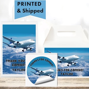 Jet Airliner Aircraft Airplane Aviation Flying Pilot Commercial Aircraft  PRINTED GLOSSY LABELS - For Party Favor Gift Bag Box AI02