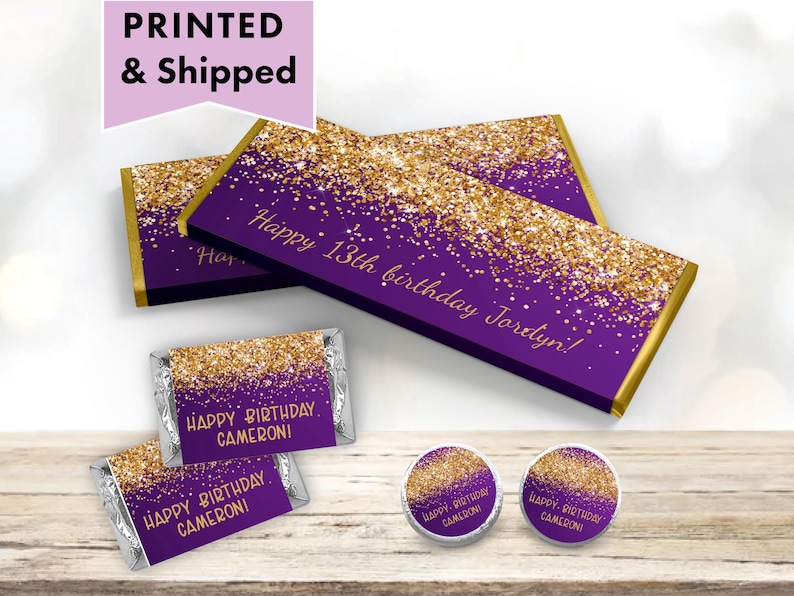 Purple Gold Confetti Glitter Luxury Sparkle Elegant Fancy Any Age ...
