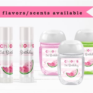 Watermelon One in a melon Tropical Summer Fruit - Lip Balms Chap Stick or Hand Wash - Best Party Favor Idea