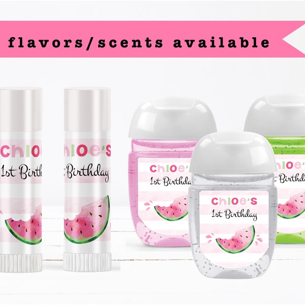 Watermelon One in a melon Tropical Summer Fruit - Lip Balms Chap Stick or Hand Wash - Best Party Favor Idea