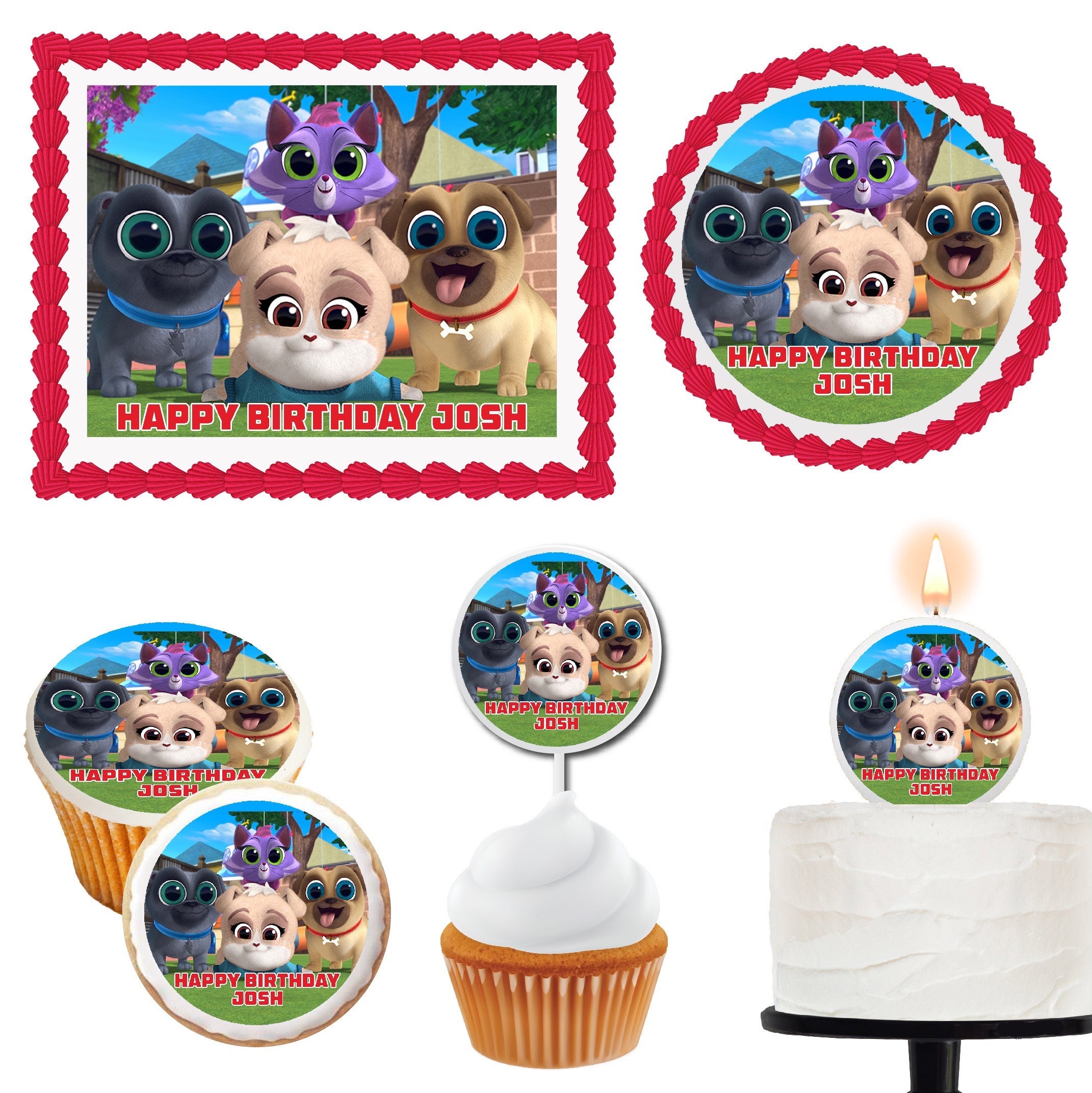 Puppy Dog Pals Edible Cake Decorations Cupcake Toppers | Etsy