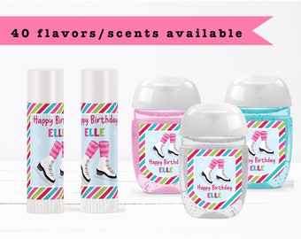 Ice Skating Party Ice Skates  Bright Colorful  |- Lip Balms Chap Stick or Hand Wash - Best Party Favor Idea