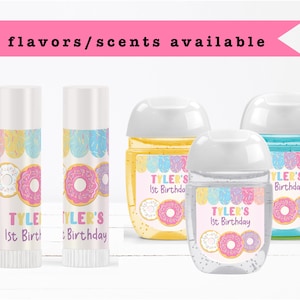 Pink Donut Grow Up For Girls - Lip Balms Chap Stick or Hand Wash - Best Party Favor Idea