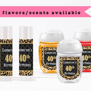 Modern Cheetah Leopard Animal Print Black Gold Glam Glitter • Any Age - Lip Balms Chap Stick or Hand Wash - Best Party Favor Idea