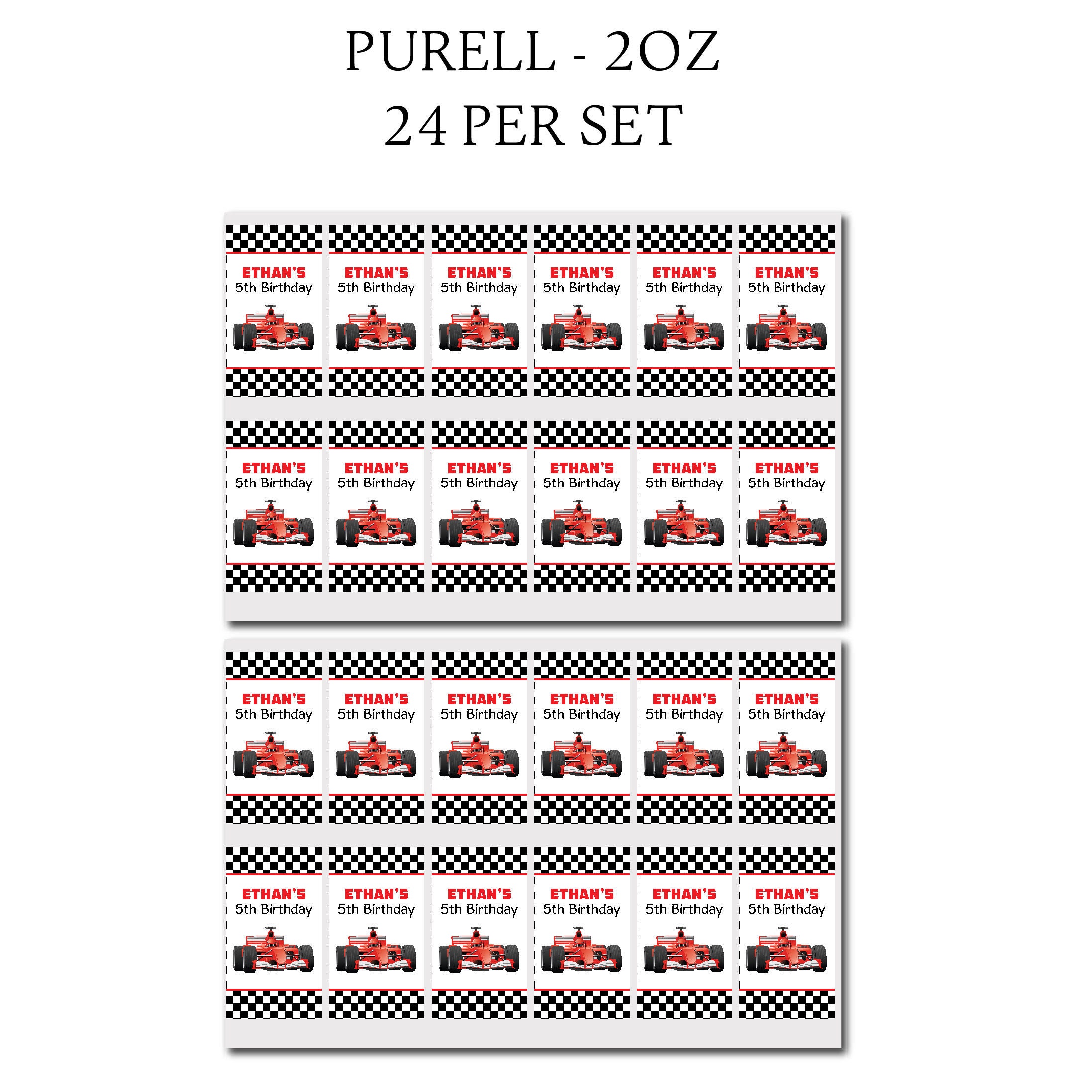 Red Race Car Checkered Flag Two Fast Racing PRINTED GLOSSY - Etsy