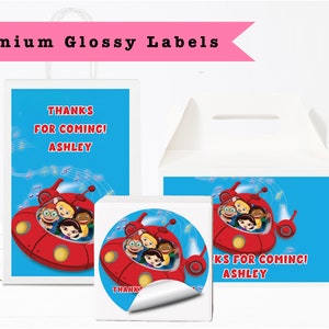 Little Einsteins - PRINTED GLOSSY LABELS - For Party Favor Bags, Gable Boxes, Gift Bags, Round Square Stickers -