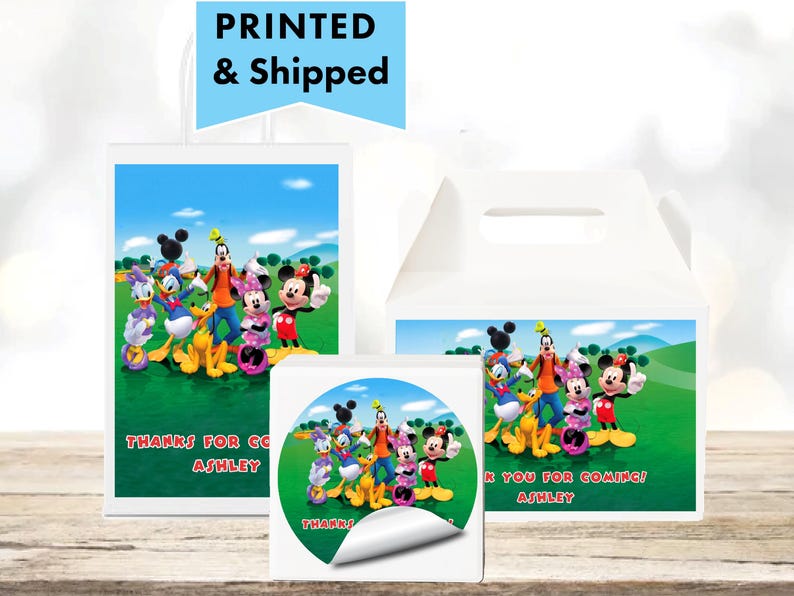 a package of mickey mouse birthday party favors