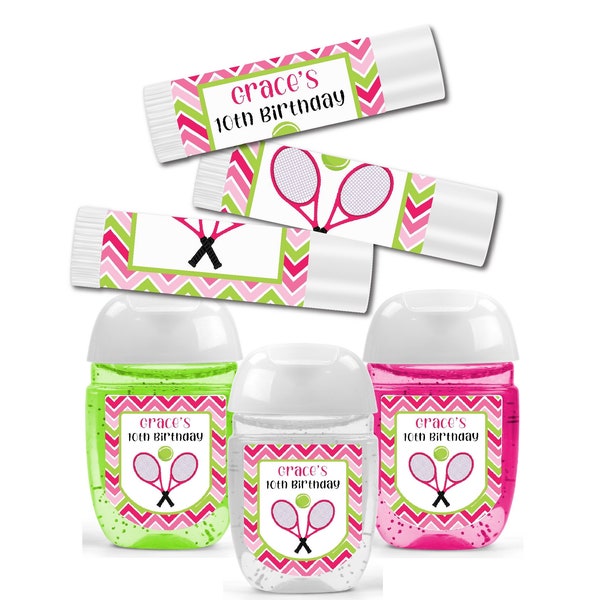 Tennis Sports Preppy Tennis Star Tennis Themed Party - Lip Balms Chap Stick or Hand Wash - Best Party Favor Idea