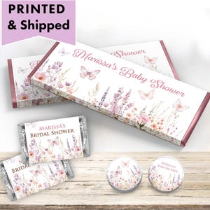 Butterfly Floral Lifetime of Butterflies Enchanted Garden Ethereal Pastel PRINTED CANDY BAR Wrappers Chocolate Bar Kiss Stickers Labels BU08