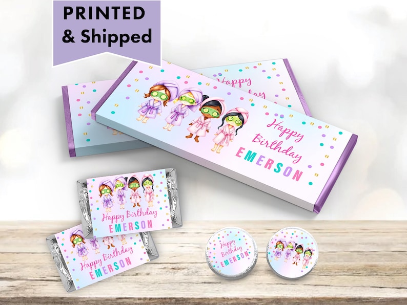 a box of personalized chocolates with a picture of the characters on it