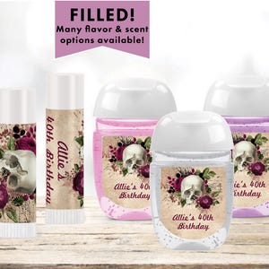 Vintage Gothic Floral Skull Death of Youth Halloween Fancy Til Death Do Us Part - Lip Balm Chap Stick or Hand Wash  Party Favors SK02