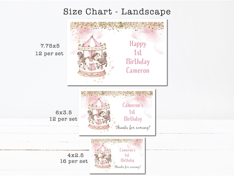 Pink Merry Go Round Carousel Merry-go-round Carnival Pink & Gold Girl Baby Shower Birthday ...