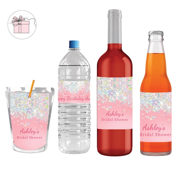 Glitter Bottle Alcohol Etsy