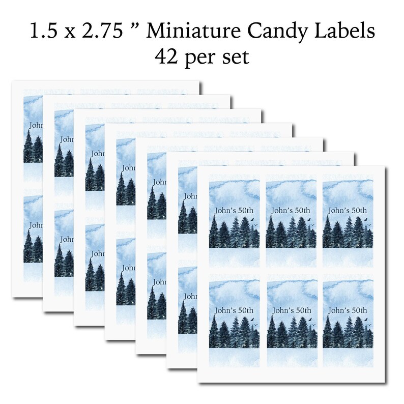 Elegant Watercolor Mountains Rustic Winter Snow Forest Woodland Nature ...