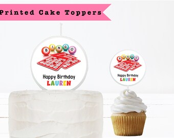 Bingo Night -  Any Age Occasion Personalized Candle Cake Topper Cupcake Picks Cake Decoration