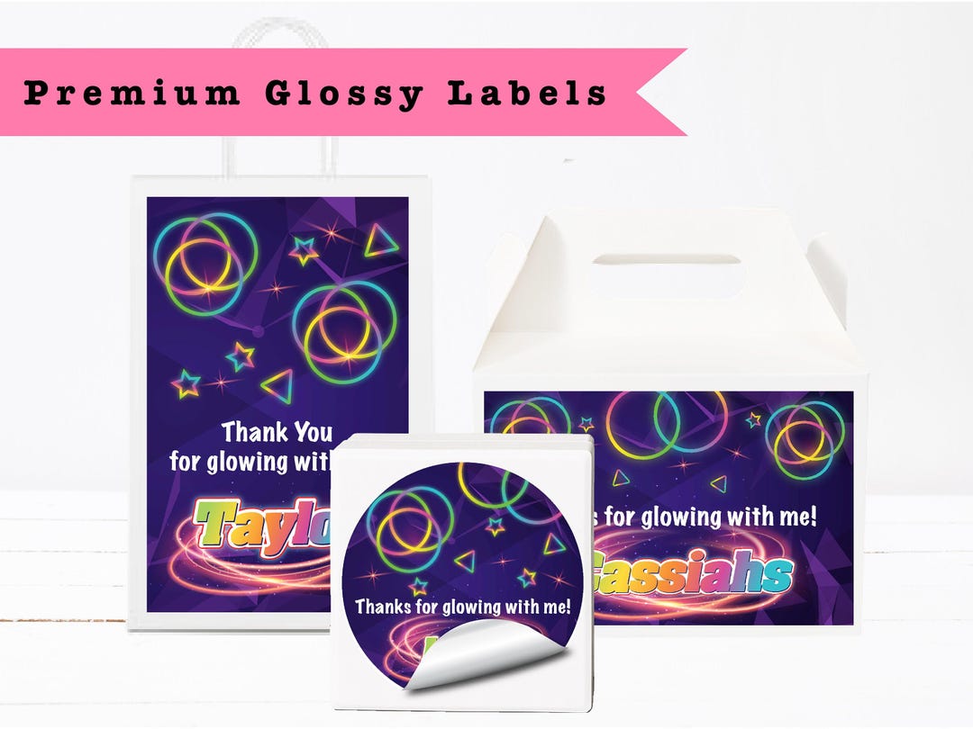 Let's Glow Glow in the Dark Let's Glow Crazy - PRINTED GLOSSY Labels ...