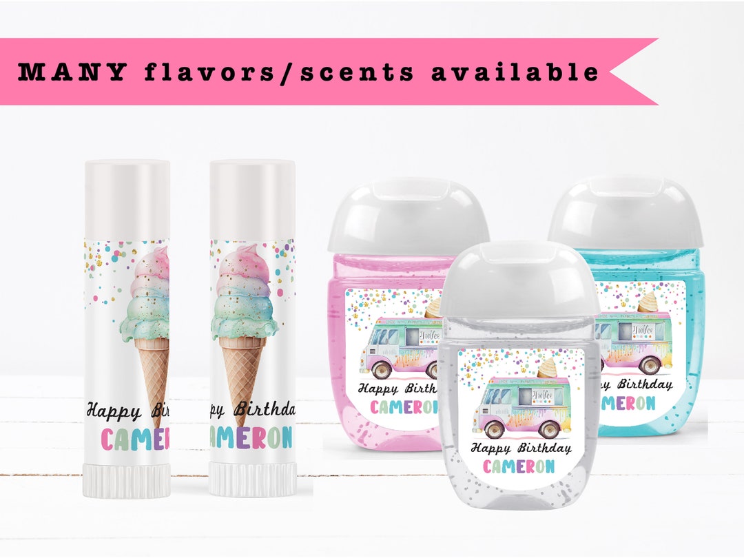 Here's the Scoop Ice Cream Truck Summer Birthday Pastel Watercolor Lip