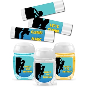 Rock Climbing Wall Climbing Let's Climb Adventure  - Lip Balms Chap Stick or Hand Wash - Best Party Favor Idea