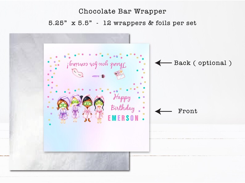 a greeting card with the words chocolate bar wrapper on it