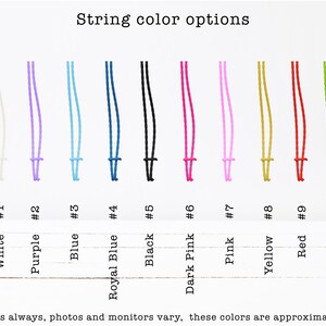 a line of different color options on a sheet of paper