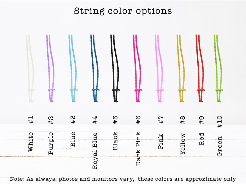 a line of different color options on a sheet of paper