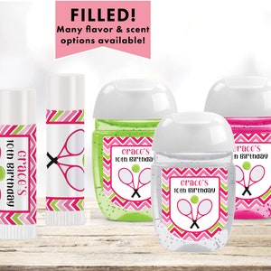 Tennis Sports Preppy Tennis Star Tennis Themed Party - Lip Balms Chap Stick or Hand Wash - Best Party Favor Idea TE01