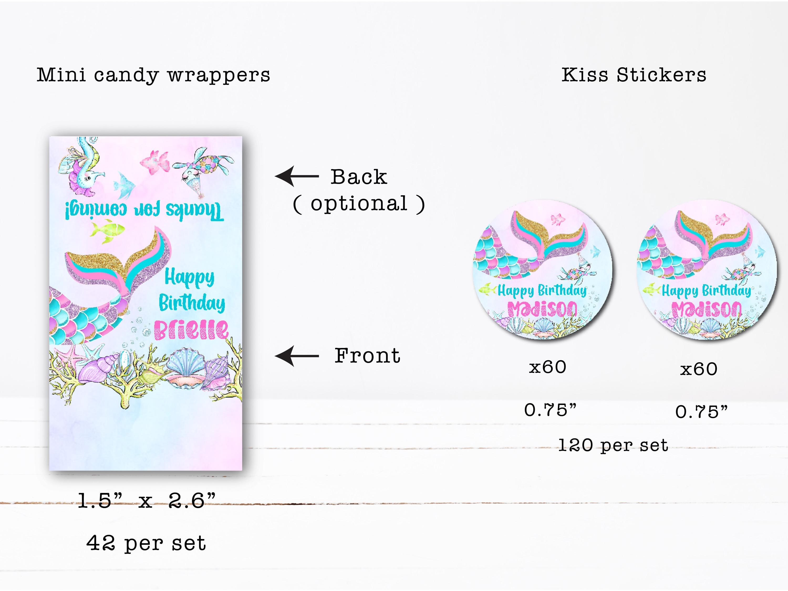 Mermaid Birthday Under the Sea Party Gold Glitter Turtle Pastel Hershey ...