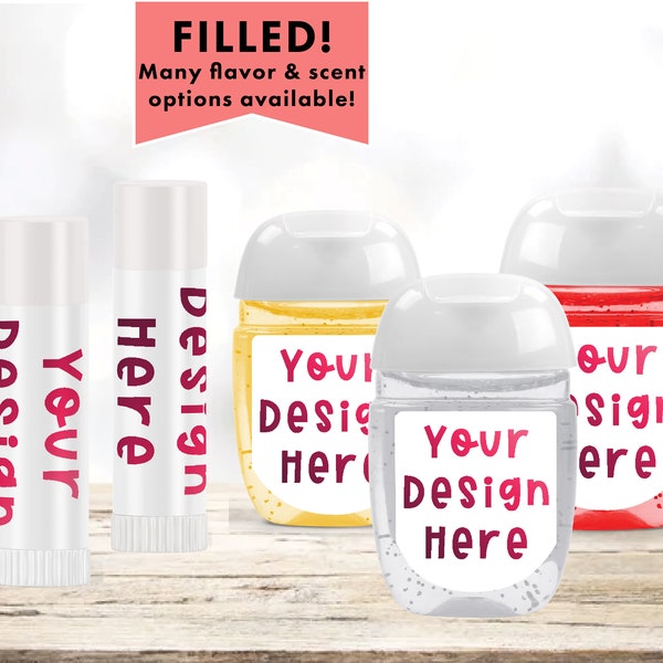 Your Own Design Any Image Artwork Company Logo Drawing - Filled Lip Balms Chap Stick or Hand Wash; The Best Party Favors