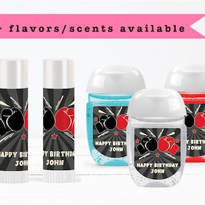 Boxing Themed Boxing Gloves - Lip Balms Chap Stick or Hand Wash - Best Party Favor Idea