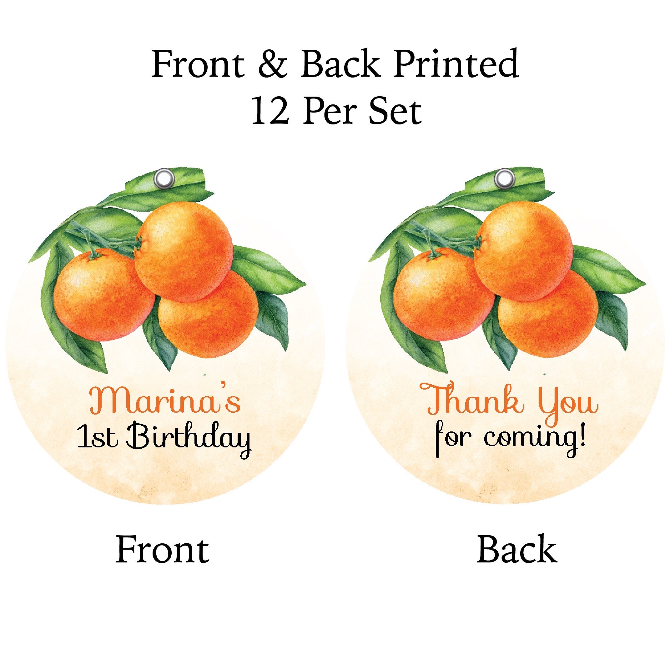 Little Cutie Clementine Orange Citrus PRINTED GIFT TAGS Etsy