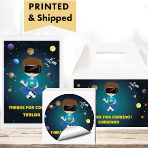 VR Virtual Reality Space Planets Game On Video Game Zone  - PRINTED GLOSSY Labels For Party Favor Gift Bags Gable Boxes Round Sticker VR01