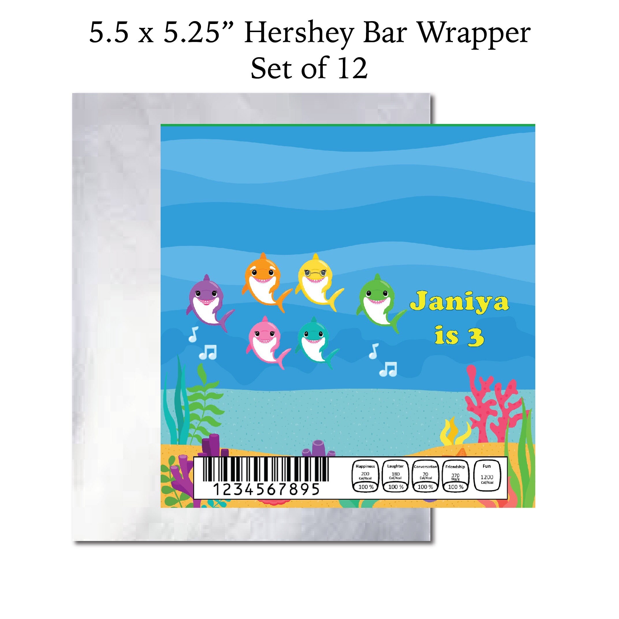 Colorful Kids Baby Shark Family Under the Sea Candy Bar - Etsy