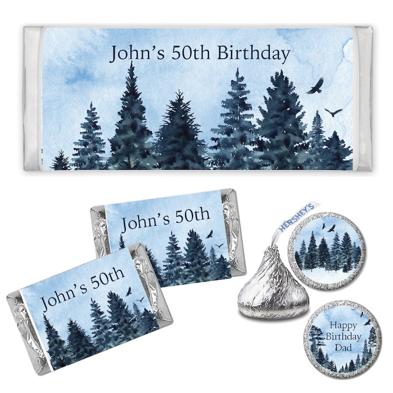 Elegant Watercolor Mountains Rustic Winter Snow Forest Woodland Nature ...