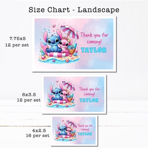 a picture of a birthday card size chart