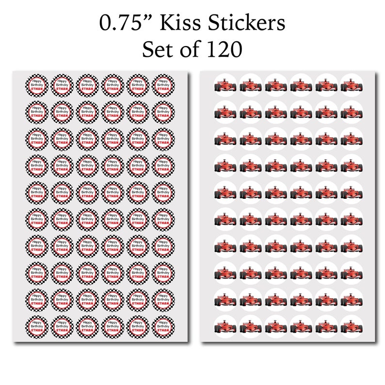 Red Race Car Checkered Flag Two Fast Racing PRINTED CANDY | Etsy