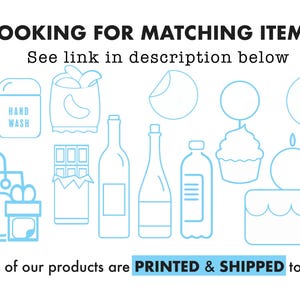 a blue and white poster with the words looking for matching items? see link in