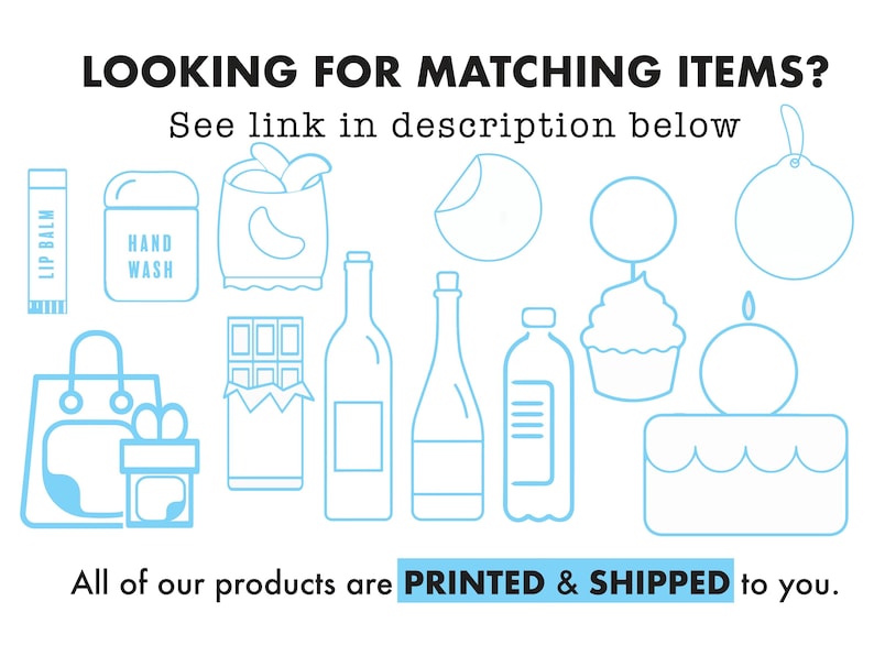 a blue and white poster with the words looking for matching items? see link in