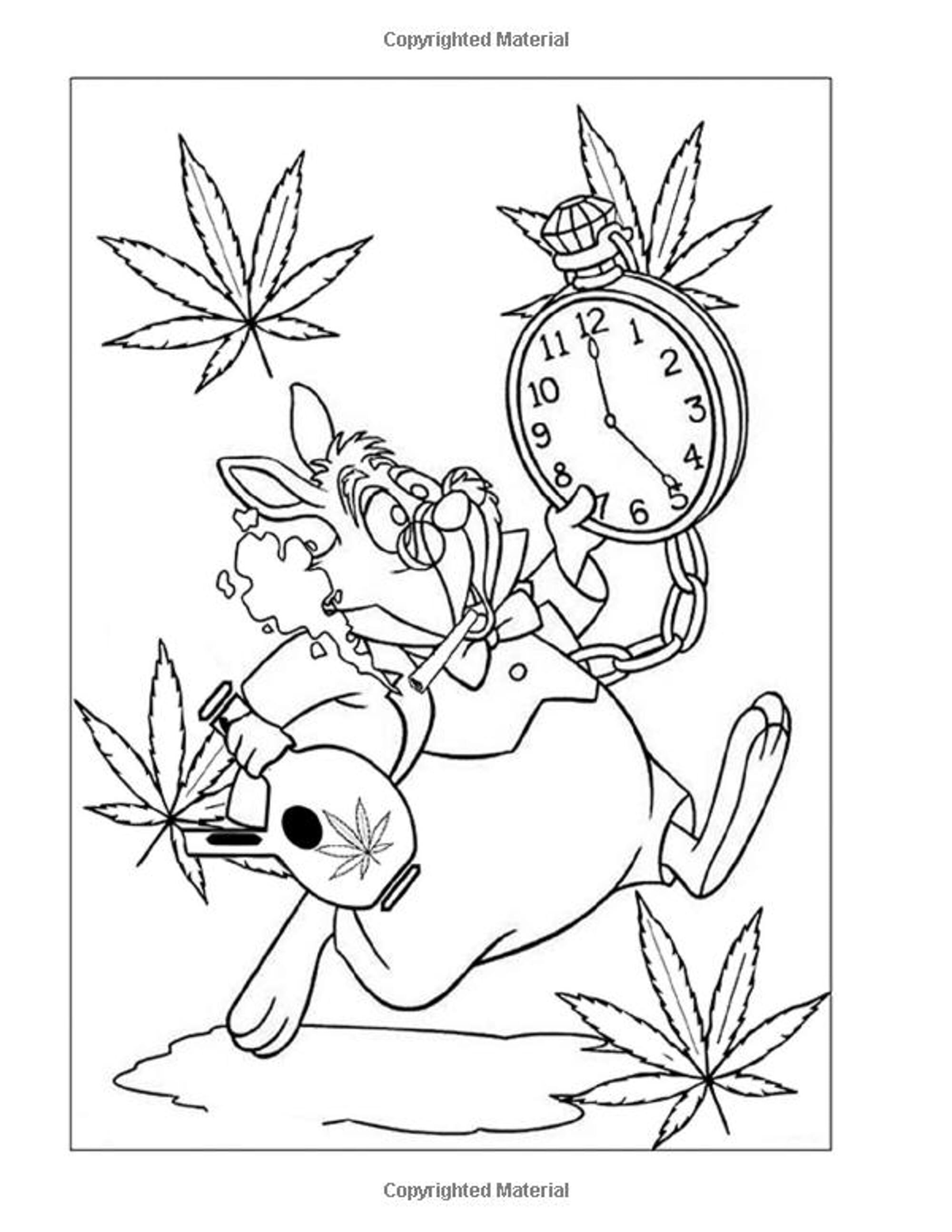 Alice In Wonderland Stoner Coloring Book Great Stoner Coloring Etsy 日本
