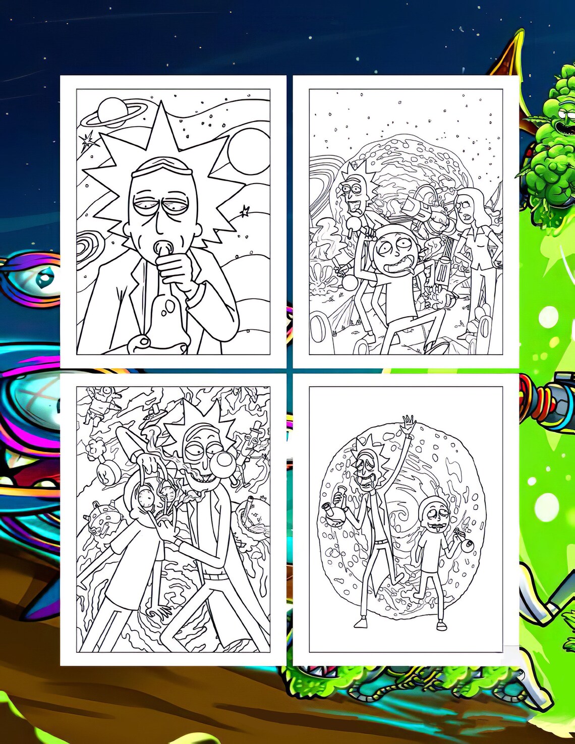 Rick and Morty Stoner Coloring Book: Adults Coloring Books | Etsy